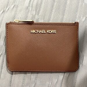 MICHAEL KORS, JET SET TRAVEL COINPOUCH WITH ID, LEATHER
